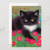 Gustav Klimt Tuxedo Cat Save The Date (Voorkant / Achterkant)