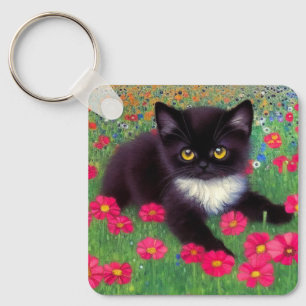 Gustav Klimt Tuxedo Cat Sleutelhanger