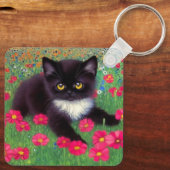 Gustav Klimt Tuxedo Cat Sleutelhanger (Achterkant)