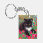 Gustav Klimt Tuxedo Cat Sleutelhanger (Voorkant Links)