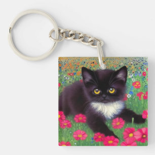 Gustav Klimt Tuxedo Cat Sleutelhanger