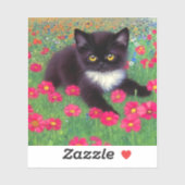 Gustav Klimt Tuxedo Cat Sticker (Vel)