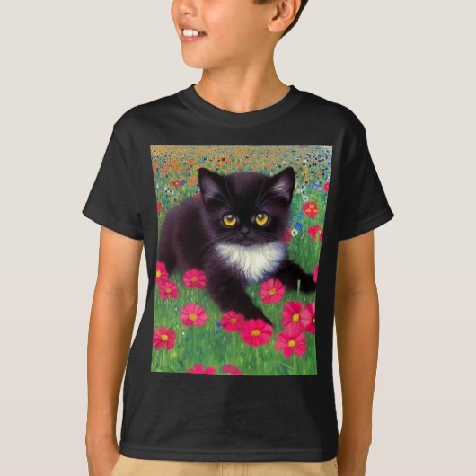 Gustav Klimt Tuxedo Cat T-shirt (Voorkant)