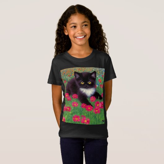 Gustav Klimt Tuxedo Cat T-shirt (Voorkant volledig)