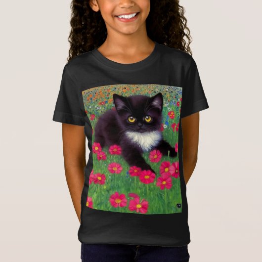 Gustav Klimt Tuxedo Cat T-shirt (Voorkant)