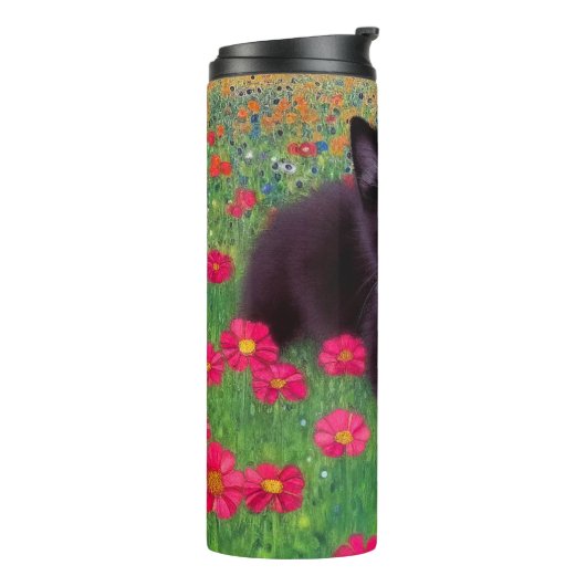 Gustav Klimt Tuxedo Cat Thermosbeker (Gedraaid links)