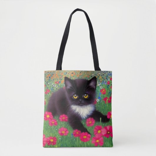 Gustav Klimt Tuxedo Cat Tote Bag (Voorkant)
