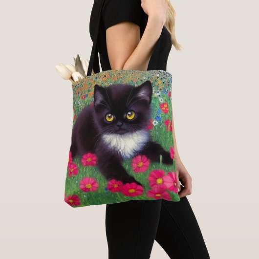 Gustav Klimt Tuxedo Cat Tote Bag (Dichtbij)