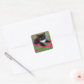 Gustav Klimt Tuxedo Cat Vierkante Sticker (Envelop)