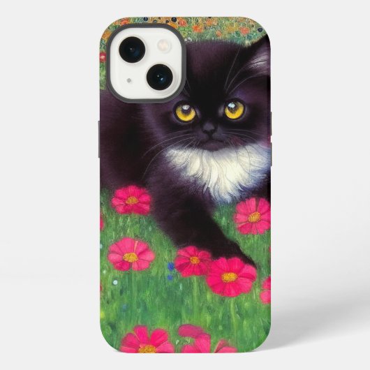 Gustav Klimt Tuxedo Kat iPhone Hoesje (Achterkant)