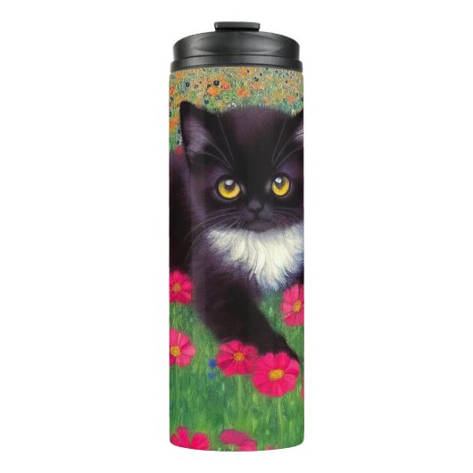 Gustav Klimt Tuxedo Kat Thermosbeker (Voorkant)