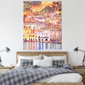 Gustav Klimt . Verschilderij van Malcesine en Gard Canvas Afdruk (Insitu (Slaapkamer))