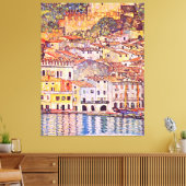 Gustav Klimt . Verschilderij van Malcesine en Gard Canvas Afdruk (Insitu (Woonkamer))