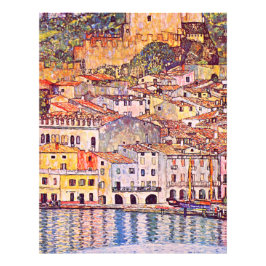 Gustav Klimt . Verschilderij van Malcesine en Gard Foto Afdruk