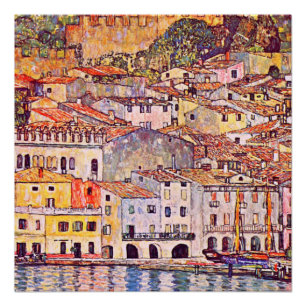 Gustav Klimt . Verschilderij van Malcesine en Gard Perfect Poster