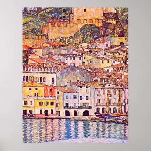 Gustav Klimt . Verschilderij van Malcesine en Gard Poster (Voorkant)