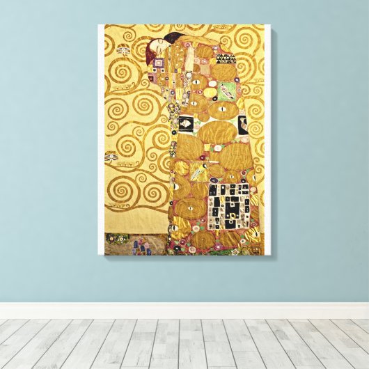 Gustav Klimt - Vervulling Canvas Afdruk (Insitu (Houten vloer))