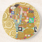 Gustav Klimt Vervulling Nouveau Koppel Zandsteen Onderzetter (Voorkant)