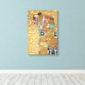Gustav Klimt - Vervulling, Stoclet-fries Canvas Afdruk (Insitu (Houten vloer))