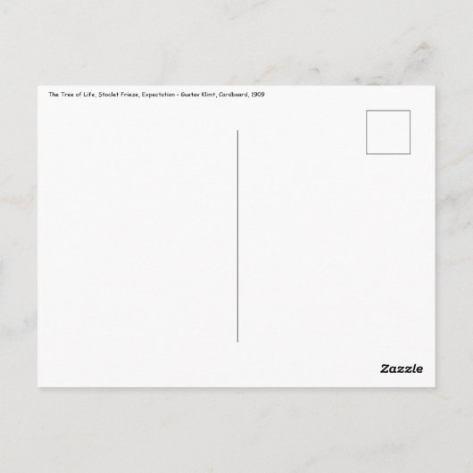 Gustav Klimt - Verwachting, Stoclet Frieze Briefkaart (Achterkant)