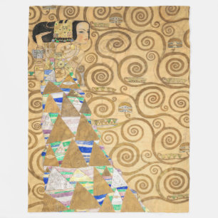 Gustav Klimt - Verwachting, Stoclet Frieze Fleece Deken