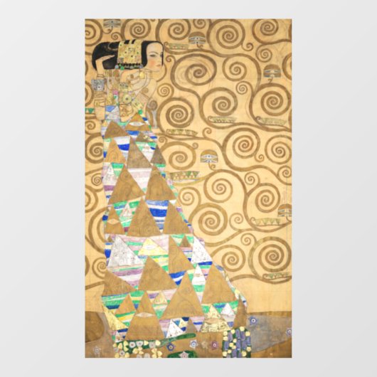 Gustav Klimt - Verwachting, Stoclet Frieze Raamsticker (Vel)
