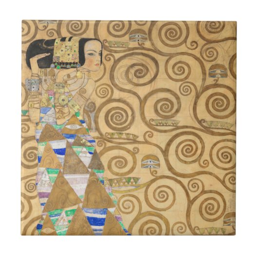 Gustav Klimt - Verwachting, Stoclet Frieze Tegeltje (Voorkant)