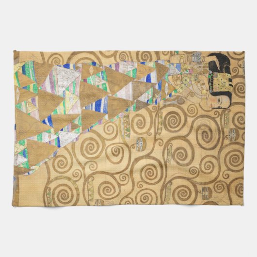 Gustav Klimt - Verwachting, Stoclet Frieze Theedoek (Horizontaal)