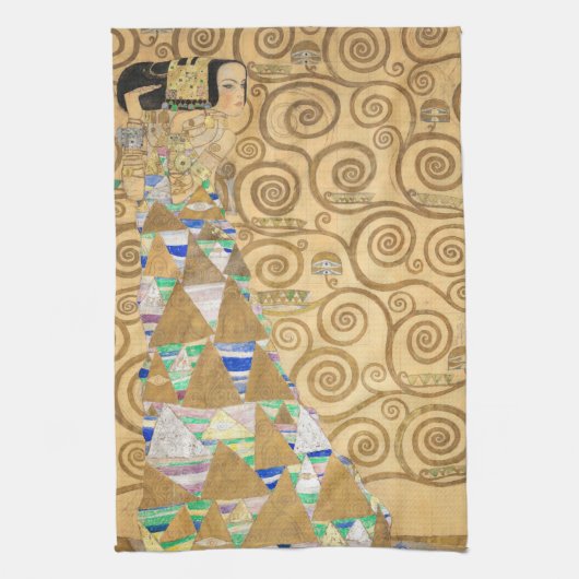 Gustav Klimt - Verwachting, Stoclet Frieze Theedoek (Verticaal)