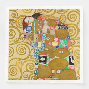 Gustav Klimt Verwezenlijking Nouveau Koppel Servet