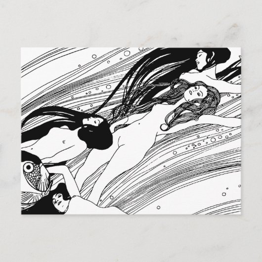 Gustav Klimt - Visbloed Surrealistische Japanse ku Briefkaart (Voorkant)