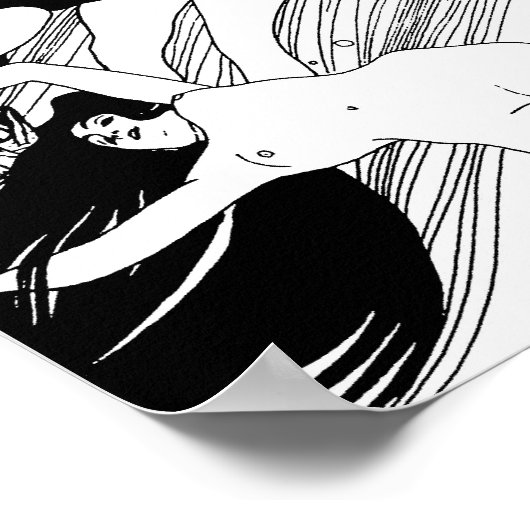 Gustav Klimt - Visbloed Surrealistische Japanse ku Poster (Hoek)