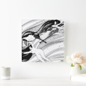 Gustav Klimt - Visbloed Surrealistische Japanse ku Vierkante Klok (Huis)