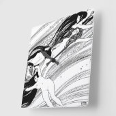 Gustav Klimt - Visbloed Surrealistische Japanse ku Vierkante Klok (Hoek)