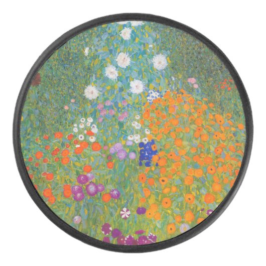 Gustav Klimt - Vloeibare Garden Hoekset Hockey Puck (Voorkant)