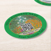 Gustav Klimt - Vloeibare tuin QR-code Ronde Kartonnen Onderzetter (Gebogen)