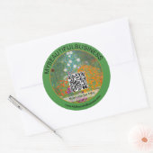 Gustav Klimt - Vloeibare tuin QR-code Ronde Sticker (Envelop)