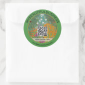 Gustav Klimt - Vloeibare tuin QR-code Ronde Sticker (Tas)