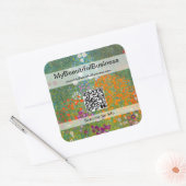 Gustav Klimt - Vloeibare tuin QR-code Vierkante Sticker (Envelop)
