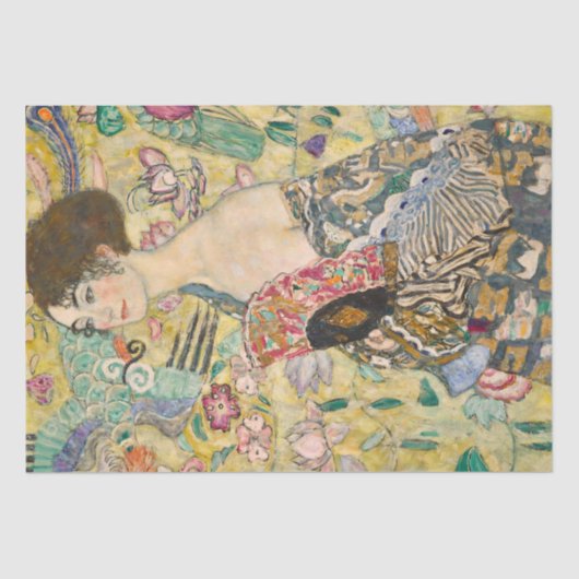 Gustav Klimt Vrouw met een Fan Decoupage Tissuepapier (Voorkant)