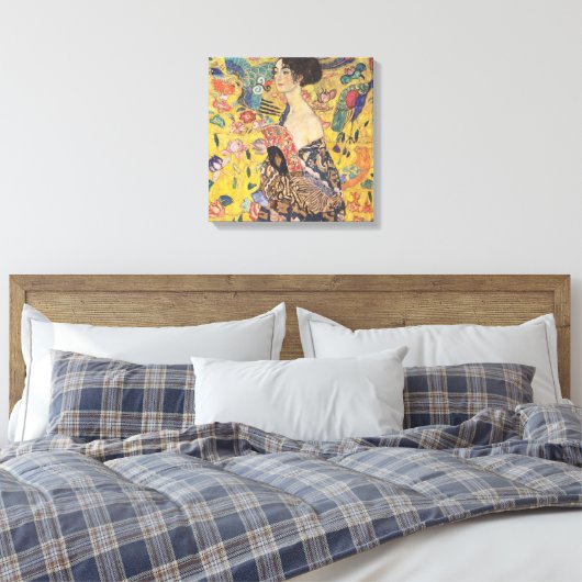 Gustav Klimt - Vrouw met ventilator Canvas Afdruk (Insitu (Slaapkamer))