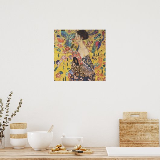 Gustav Klimt - Vrouw met ventilator Poster (Keuken)