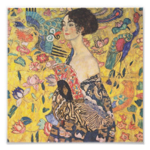 Gustav Klimt - Vrouw met waaier Foto Afdruk
