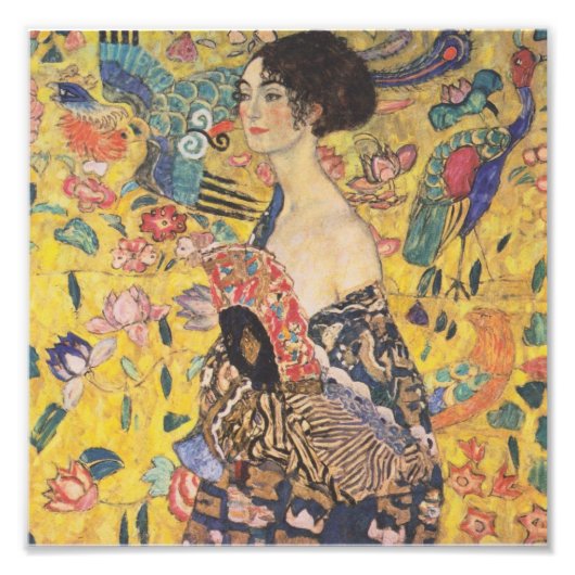 Gustav Klimt - Vrouw met waaier Foto Afdruk (Voorkant)