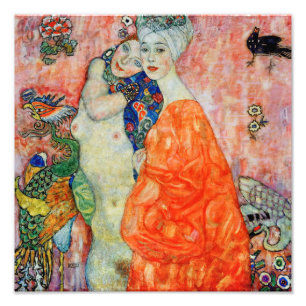 Gustav Klimt - Vrouwelijke Vrienden Foto Afdruk
