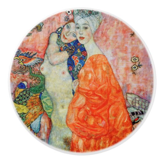 Gustav Klimt - Vrouwenvrienden Keramische Knop (Voorkant)