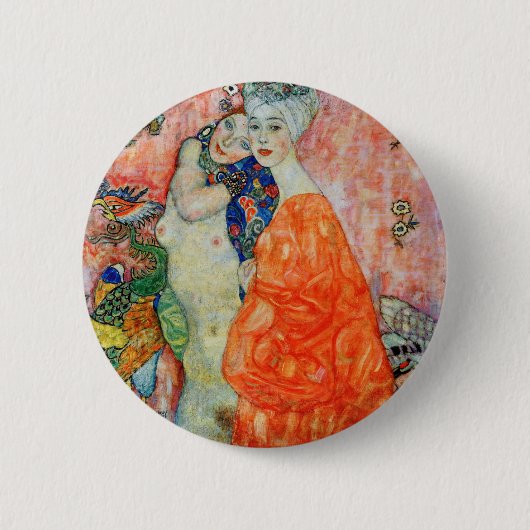Gustav Klimt - Vrouwenvrienden Ronde Button 5,7 Cm (Voorkant)