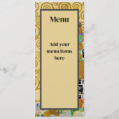 Gustav Klimt Vulling Nouveau Paar Menu (Achterkant)