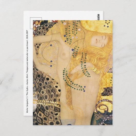 Gustav Klimt - Water Slangen I Briefkaart (Voorkant / Achterkant)