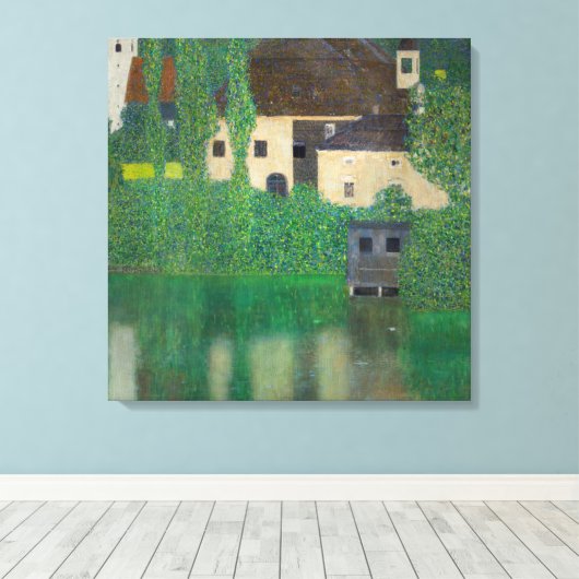 Gustav Klimt - Watergietsel Canvas Afdruk (Insitu (Houten vloer))